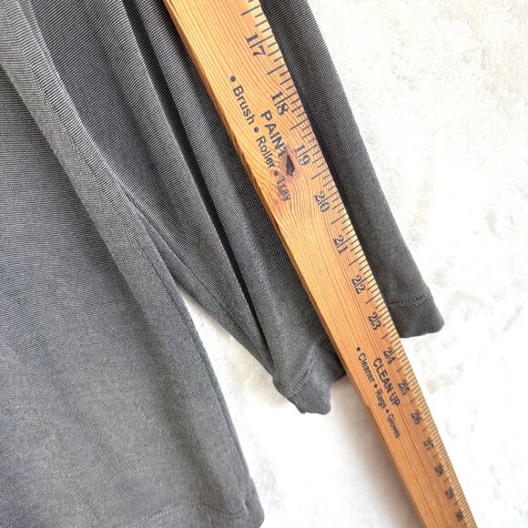 Chicos Travelers Slinky Collared Open Front Longline Stretch Cardigan Womens 2 L - Picture 7 of 7